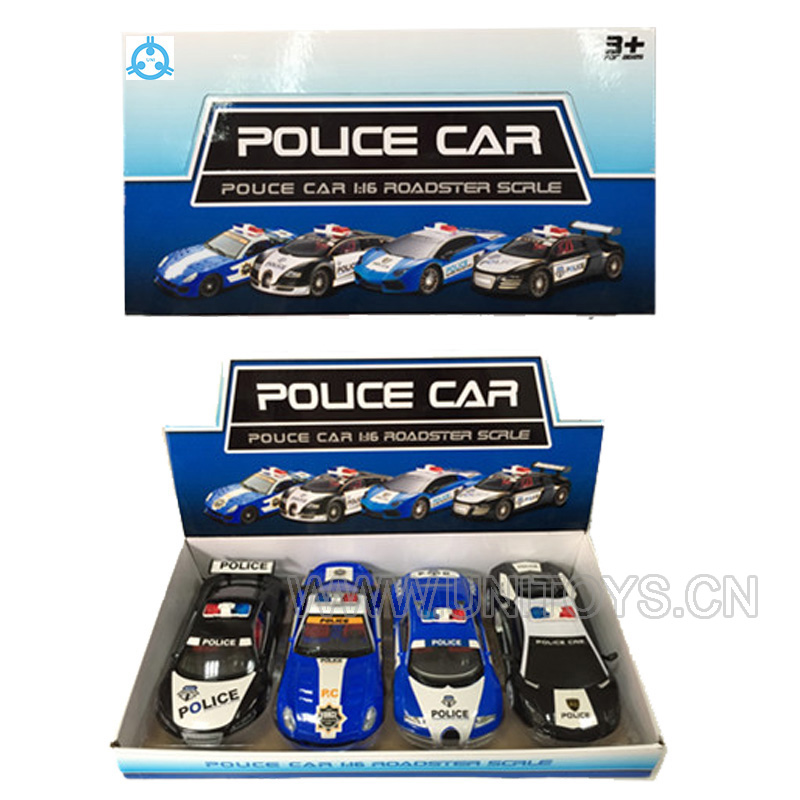 4只/盒1:16惯性警车套庄