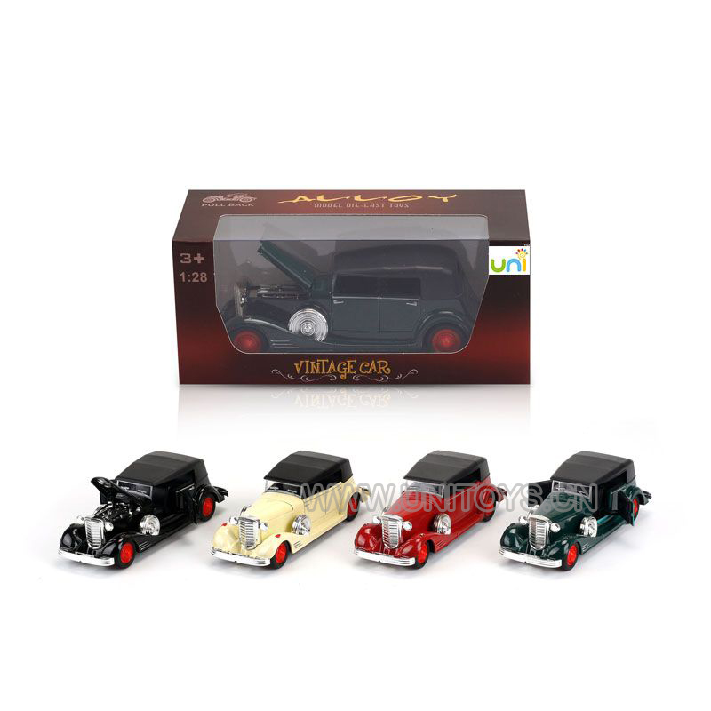 4色混装1:28合金回力老爷车